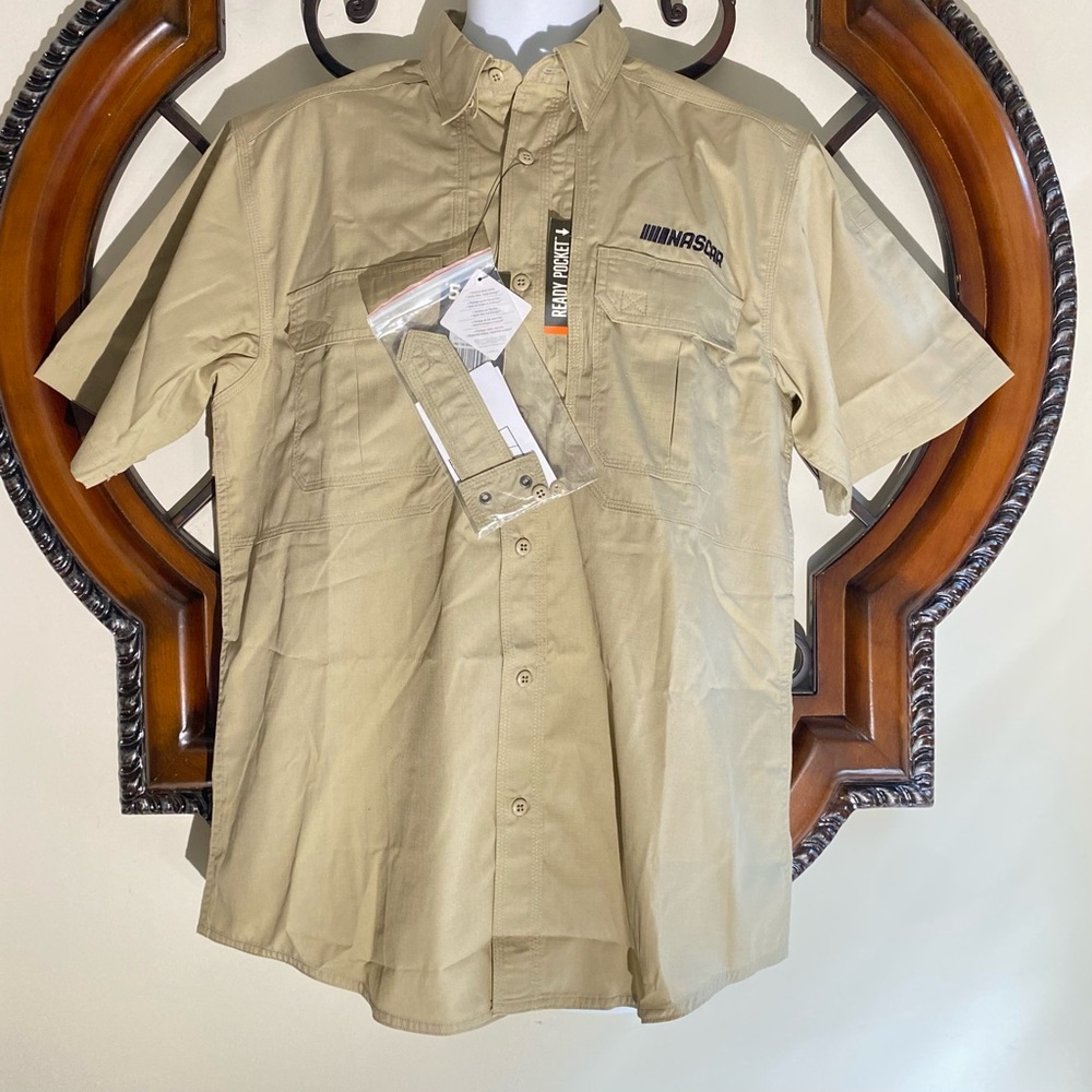 5.11 Taclite Pro Short Sleeve Shirt in TDU Khaki (Style #71175) with Nascar logo